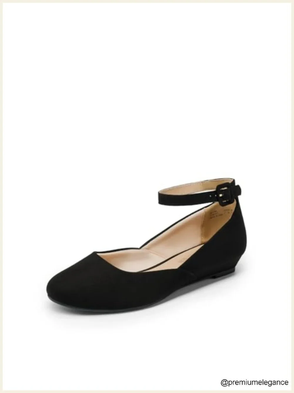 Women's Ballet Flats with Side V-Design Adjustable Ankle Strap Comfort